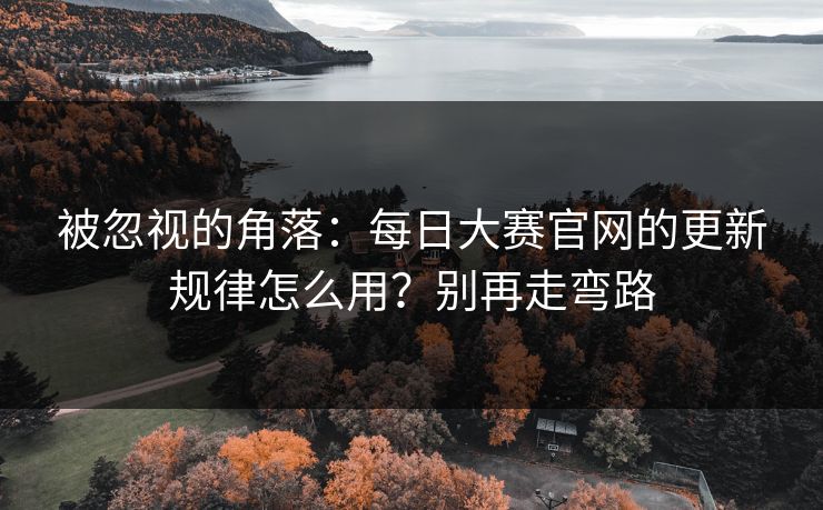 被忽视的角落：每日大赛官网的更新规律怎么用？别再走弯路